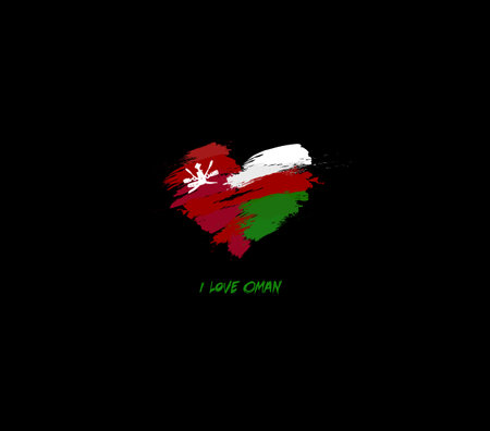 Oman grunge flag heart for your designのイラスト素材
