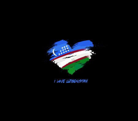 Uzbekistan grunge flag heart for your designのイラスト素材