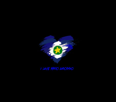 Mato Grosso grunge flag heart for your design. Federal units of Brazil.のイラスト素材