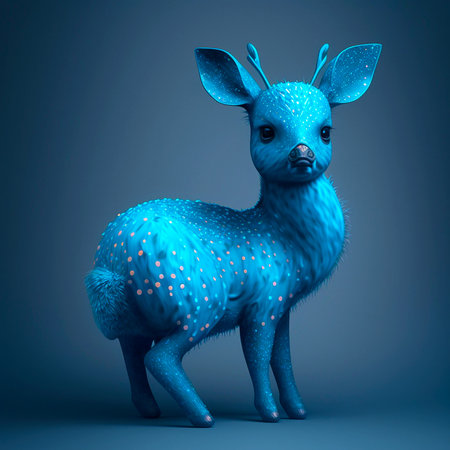 A precious fawn with big doe-eyes and a soft, spotted coat, prances through the forest with grace and innocence.の写真素材