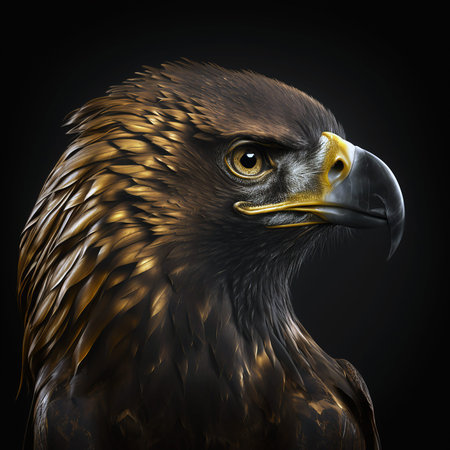 eagle head on a black background. 3d rendering, 3d illustration