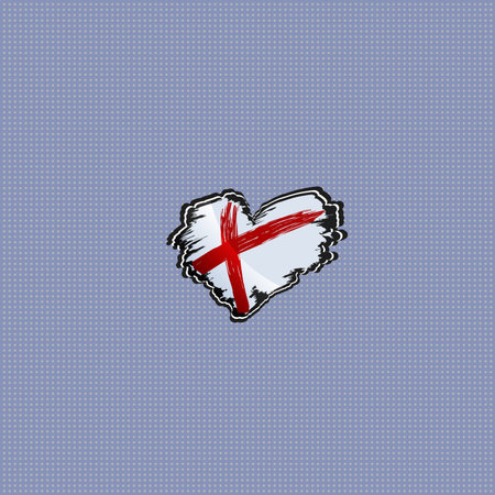 England grunge flag heart for your designのイラスト素材