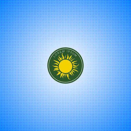 Embrace the essence of nature with our sun logo on a vibrant green circle. Radiate positivity and eco-friendly vibes for your brand.のイラスト素材