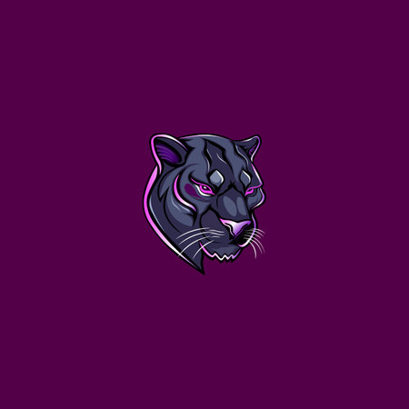 Unleash the untamed spirit of your sports team with our fierce panther head logo. Dominate the competition with strength and agility.のイラスト素材
