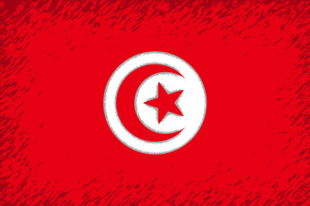 Proudly wave the Tunisian flag! Symbol of national identity and unity, with bold colors and historic symbolism. Get your digital copy today!のイラスト素材