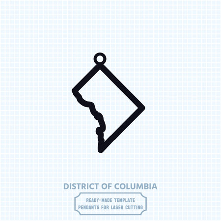 District of Columbia in your heart, Indiana on your pendant. Our laser-cut metal template captures the essence of District of Columbia beauty.のイラスト素材