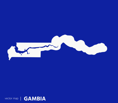 High Detailed Vector Map - Gambiaのイラスト素材