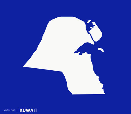 High Detailed Vector Map - Kuwaitのイラスト素材