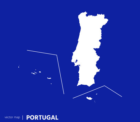 High Detailed Vector Map - Portugalのイラスト素材