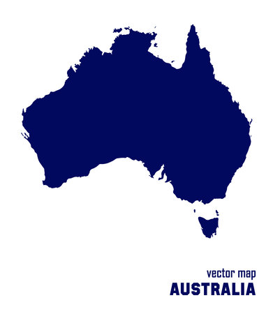 Vector Map of Australia with title. Map of Australia is isolated on a white background.のイラスト素材