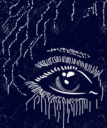 Unlock a digital realm of creativity with our mesmerizing ASCII art eye. Futuristic and visually captivatingのイラスト素材