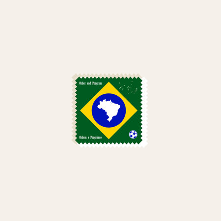 beautiful sticker and stamp of the beautiful country of Brazilのイラスト素材