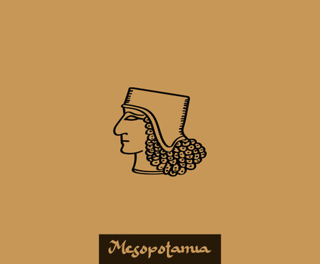 Sumerian decorative vector illustration. Traditional ethnic ornament.のイラスト素材