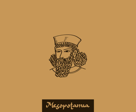 Sumerian decorative vector illustration. Traditional ethnic ornament.のイラスト素材