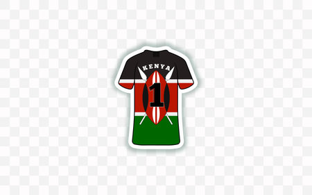 Get a sticker with a unique design of the Kenya football jersey! A stylish and vibrant accessory for fans. Show your support for your favorite team!のイラスト素材