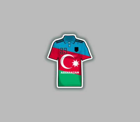 Get a sticker with a unique design of the Azerbaijan football jersey!のイラスト素材