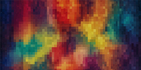 Colorful pixelated gradient backgroundâperfect for tech, abstract, or retro-themed designs.のイラスト素材