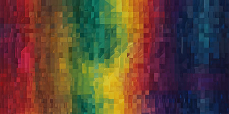 Colorful pixelated gradient backgroundâperfect for tech, abstract, or retro-themed designs.のイラスト素材