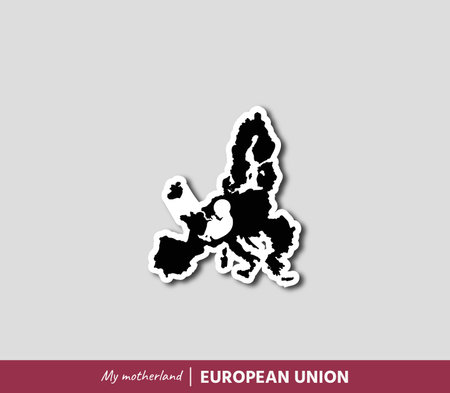 Powerful EU map illustration symbolizing birth, roots and national identity. Emotional motherland concept blending geography and human origin.のイラスト素材