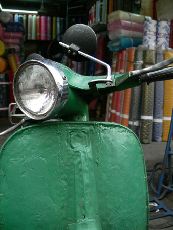 Silk vespa, China Town, Bangkokの写真素材