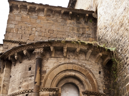 Cathedral of St Peter the Apostle, Jaca  Detail of first Romanesque cathedral built in Aragon, Spainの写真素材