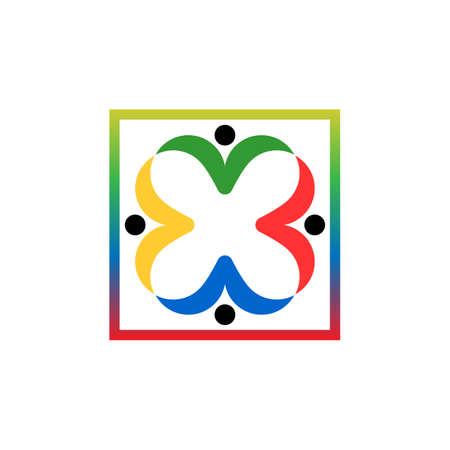 Modern community logo desain ilustration templateのイラスト素材