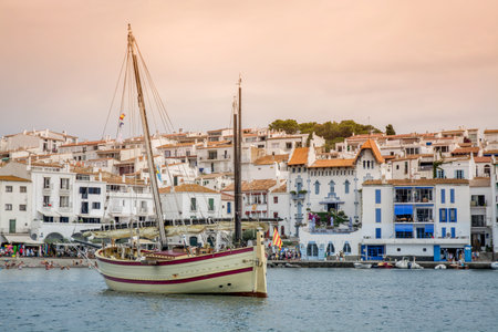 view of the fishing village of Cadaques from the sea