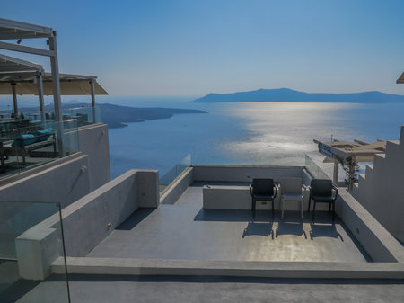 views of the village of Oia in Santoriniの写真素材