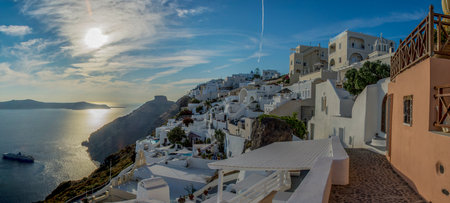 views of the village of Oia in Santoriniの写真素材