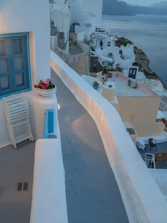 views of the village of Oia in Santoriniの写真素材