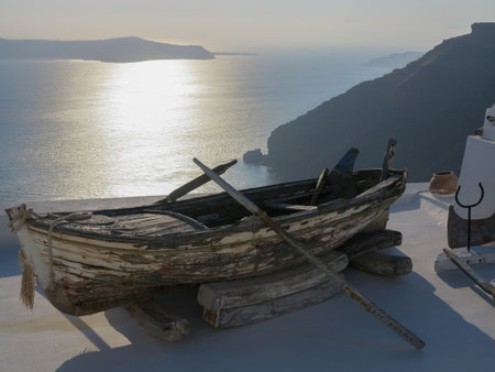 views of the village of Oia in Santoriniの写真素材