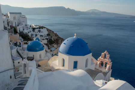 views of the village of Oia in Santoriniの写真素材