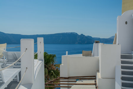 views of the village of Oia in Santoriniの写真素材