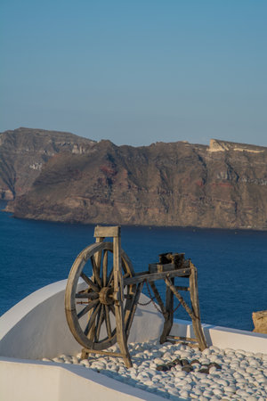 views of the village of Oia in Santoriniの写真素材