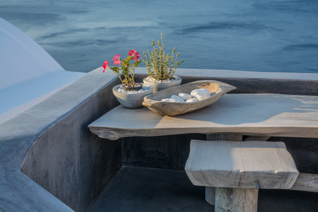views of the village of Oia in Santoriniの写真素材