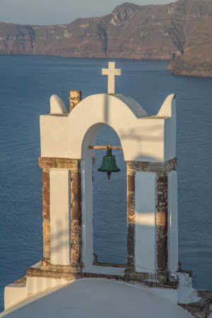 views of the village of Oia in Santoriniの写真素材