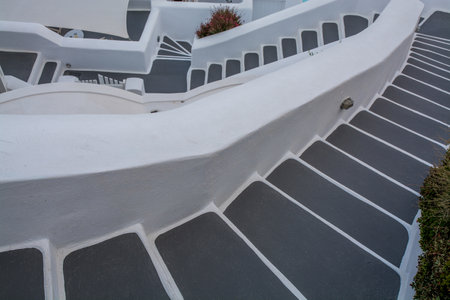views of the village of Oia in Santoriniの写真素材