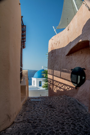 views of the village of Oia in Santoriniの写真素材