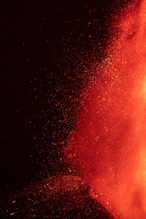 eruption of the volcano on the island of La Palmaの写真素材