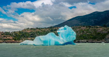 Grey glacier in Torres del Paine National Park, in Chilean Patagonia