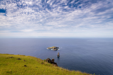 landscape of Rapa Nui, Easter Islandの写真素材