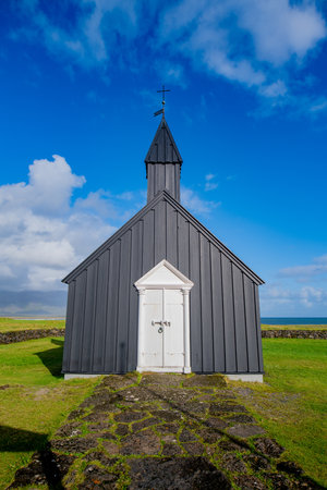 Budakirkja black church in Icelandの写真素材