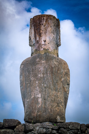 moais in Tongariki, Rapa Nui, Easter Islandの写真素材