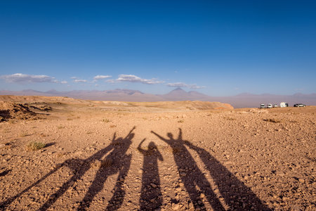 landscape of the valley of the moon in Atacama, Chileの写真素材