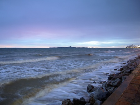 Twilight at seashoreの写真素材