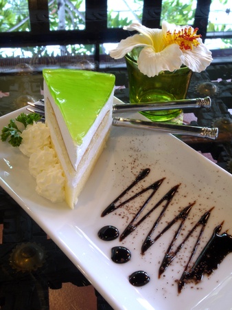 Lemon mousse cakeの写真素材