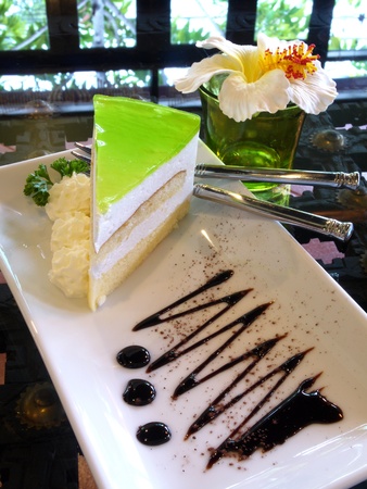 Lemon mousse cakeの写真素材