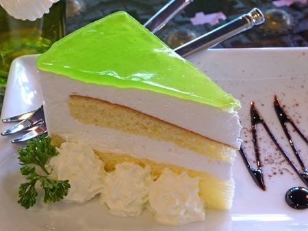 Lemon mousse cakeの写真素材