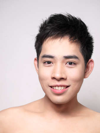 Headshot of Asian boyの写真素材