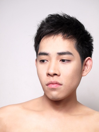 Headshot of Asian boyの写真素材